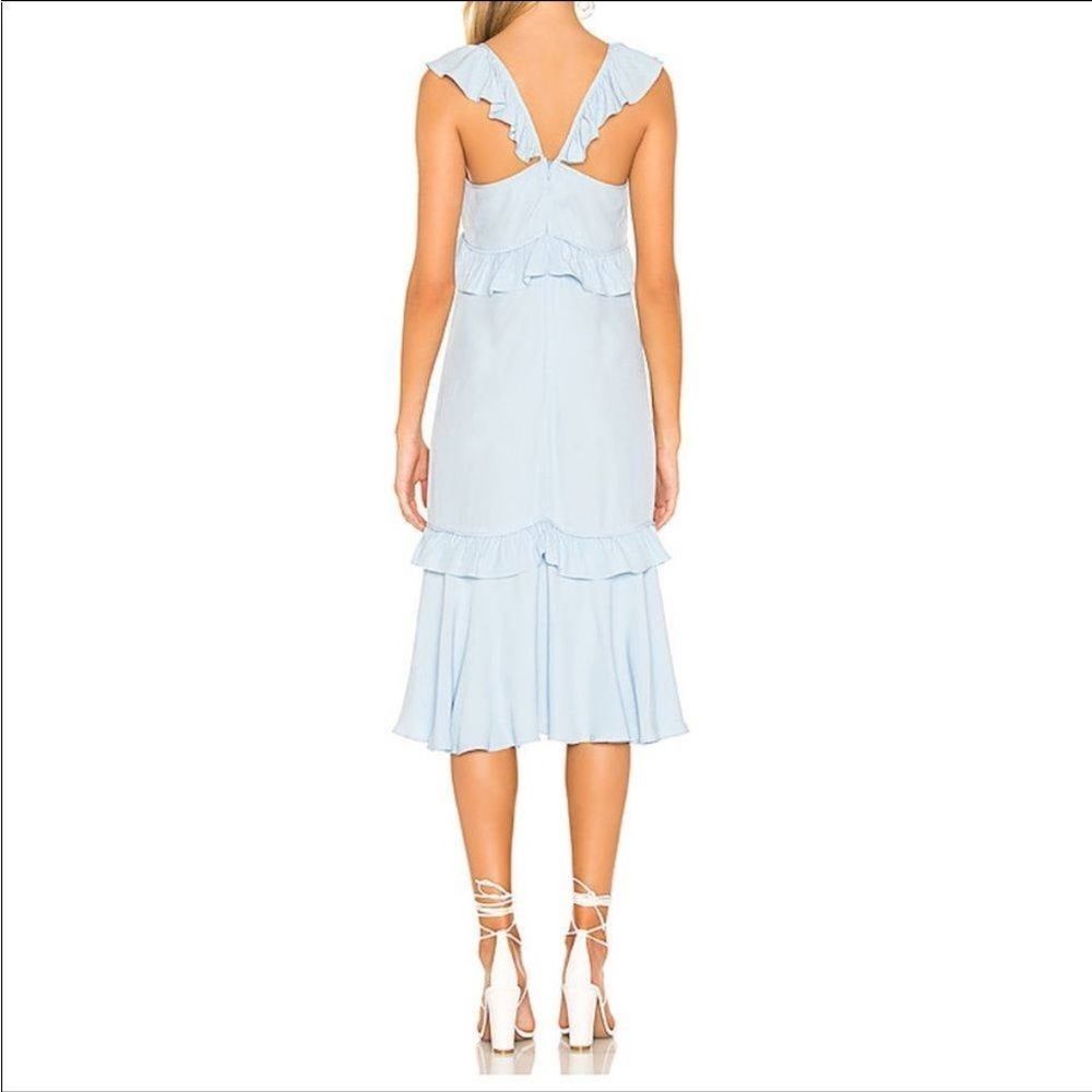 SAYLOR Maxine MIDI Dress in Ice Blue Event Spring Summer Wedding Formal Sorority - Picture 2 of 8